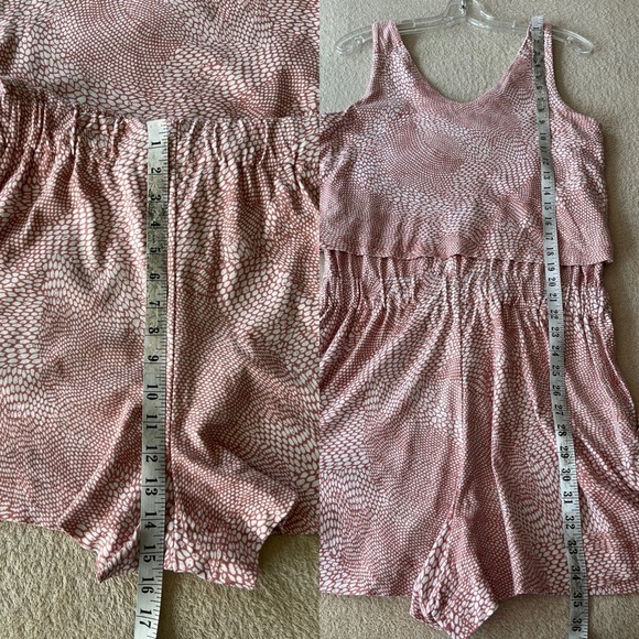 Halston Studio Pink & White Print Romper S - Picture 12 of 13